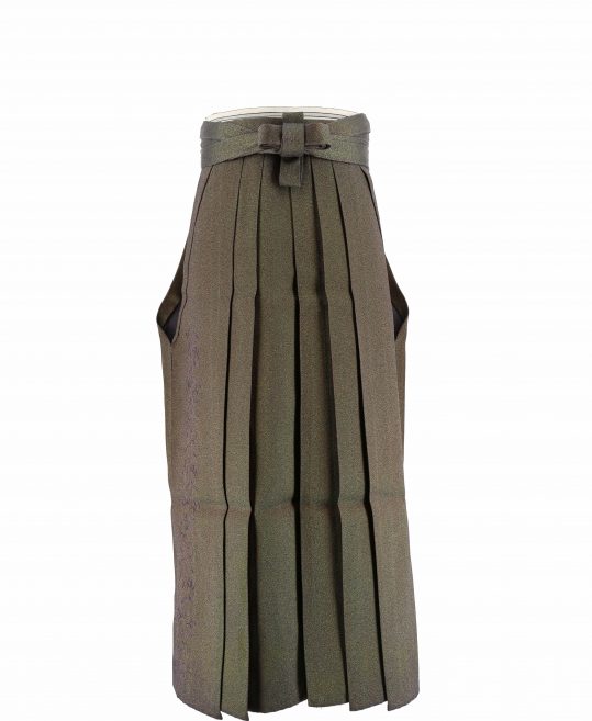 男性用袴単品レンタル(成人式・結婚式・卒業式)茶紫のラメ地・唐草刺繡[身長170cm]No.121